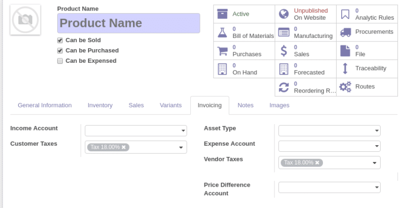 See Default Customer Tax in Product Template