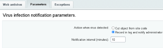 Virus infection notification